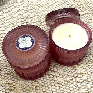 Capri Blue Muse Blue Jean 11oz Candle Pink Glass